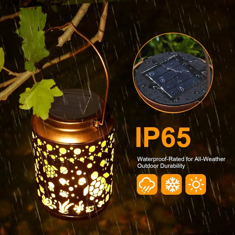 Buwheekoki Turtle Solar Lantern Outdoor Turtle Decor Garden Decor Waterproof Light Hanging Solar Lights Yard Decor, Christmas Gifts, Gifts for Women, Gifts for Mom, Gifts for Grandma - Image 3